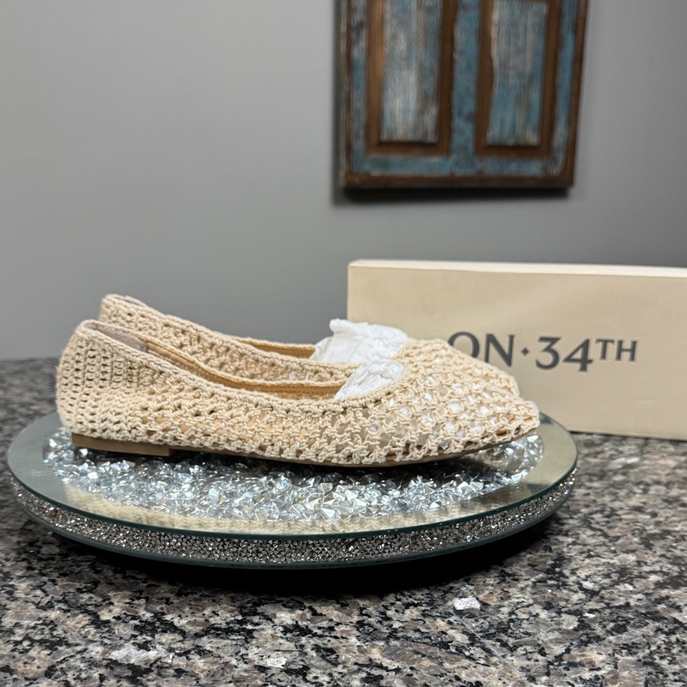 ON 34th Women's Crochet Loafers - Cream NEW 10